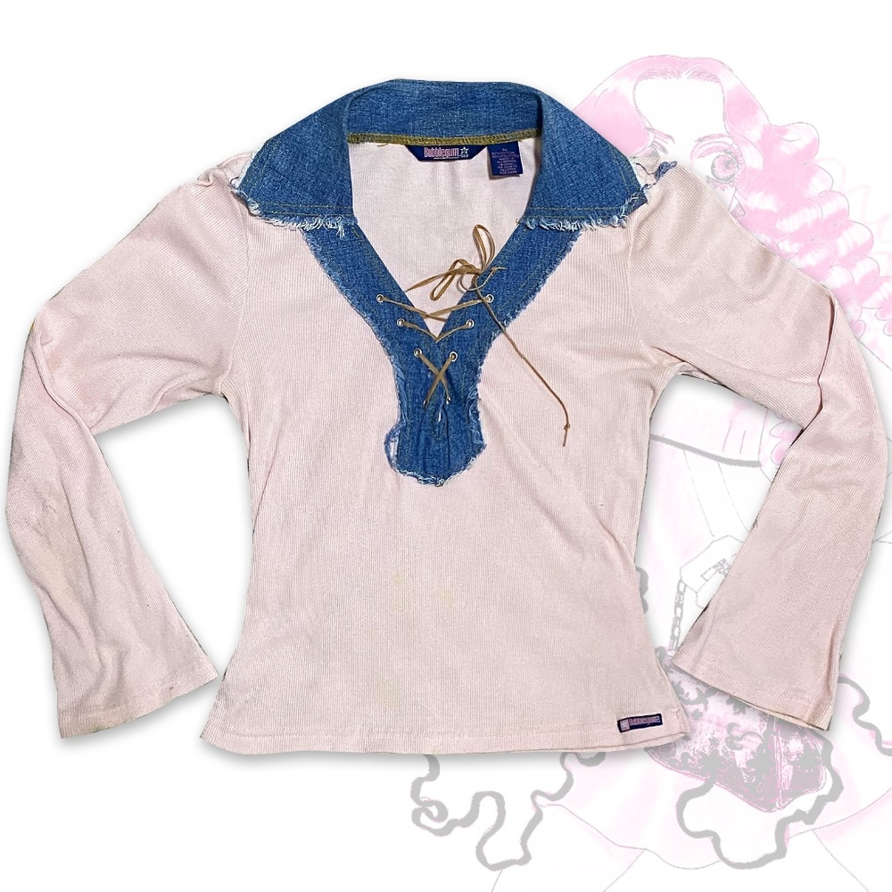 Bubblegum Cowgirl Lace-Up Top